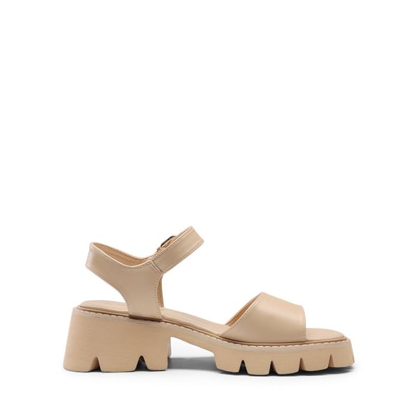 Platform Ankle Strap Chunky Heel Sandals  - NUDE - 3
